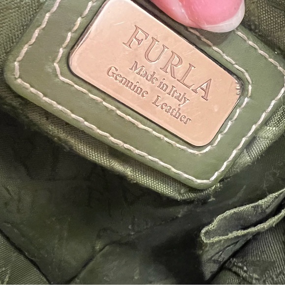 Furla Green Leather Studded Shoulder Bag - Picture 12 of 16